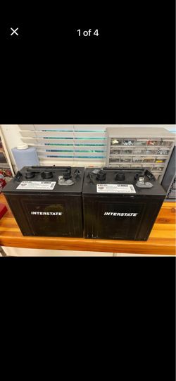 Two interstate 6 V batteries.