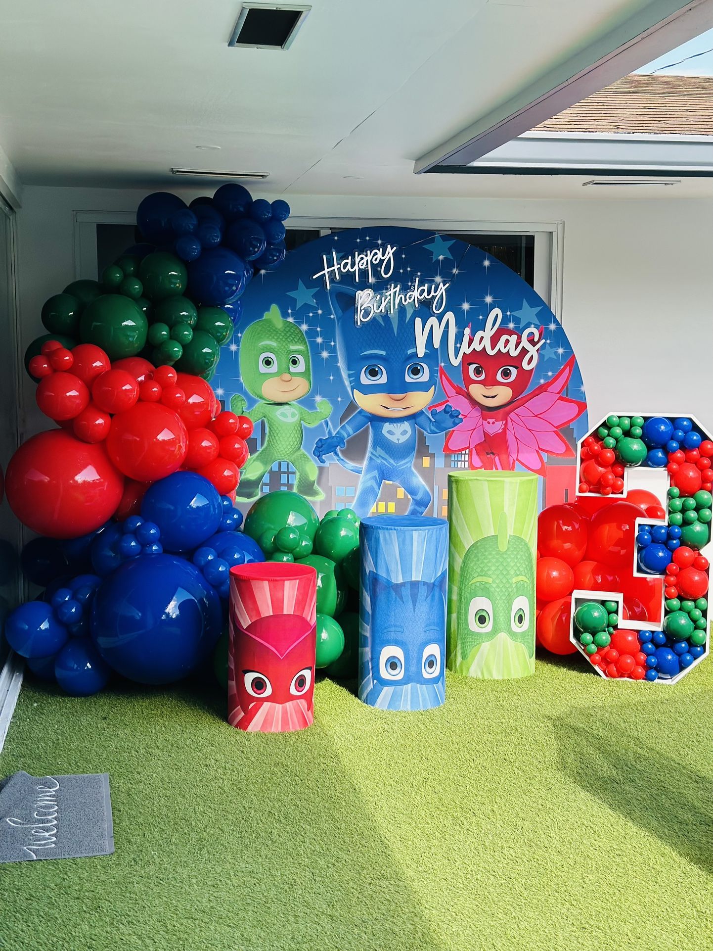 PJ MASK Backdrop And Cylinder Covers