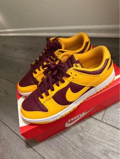 Nike Dunk Low Gold and Maroon Sneakers size 9