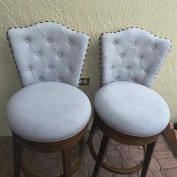 Pair Of Swivel Bar Stools 