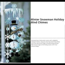 Winter Snowman Holiday Wind Chimes