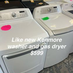 Like New Kenmore Washer And Gas Dryer Set