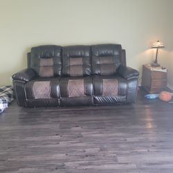 Brown Reclining Sofa