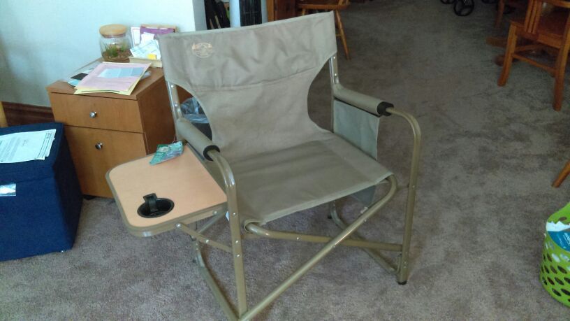 Lewis and Clark Fold & Go Camp Chair with side table and pouch