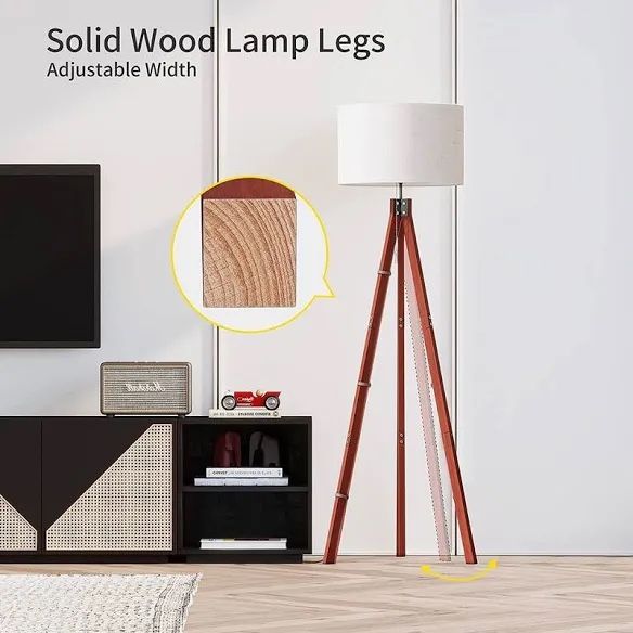SUNMORY WOOD TRIPOD FLOOR LAMP $35