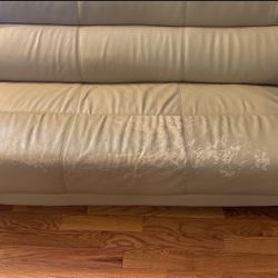 Sofa+love Seat, Leather Worn Out Seat As Shown  In Pic, $200