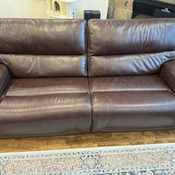Power Reclining Brown Sofa