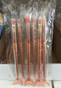 Brush set | 6pcs mermaid rose gold for eye
