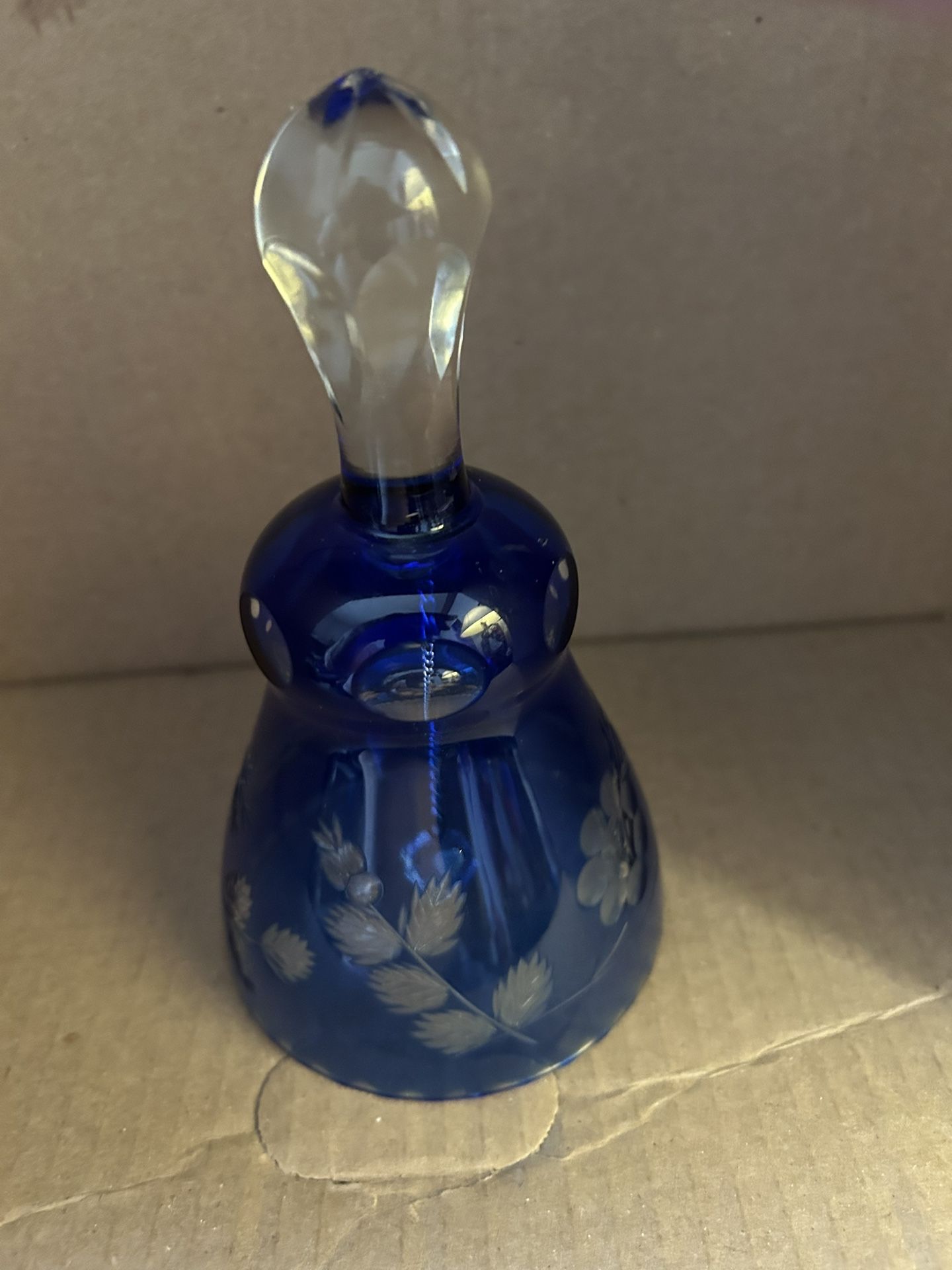 Bohemian Crystal Etched Glass Bell