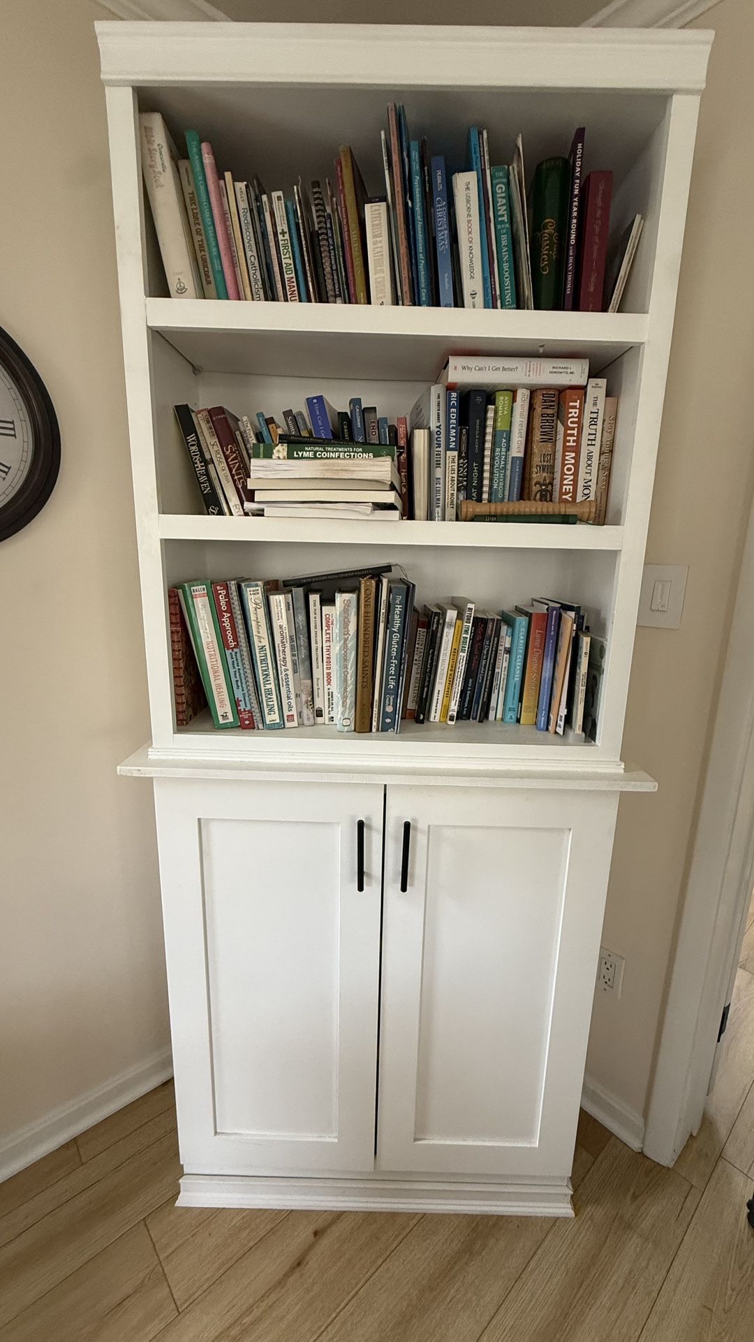 Tall Wooden Bookcase With Storage