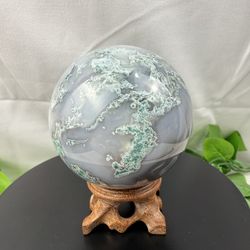 Crystal Moss Agate Sphere