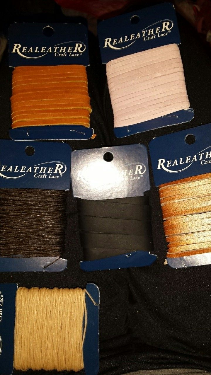 Real leather craft lace lot