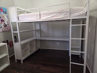Full size metal loft bed fram