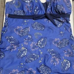 Blue Feather Ecupper Women’s One-Piece Swimsuit Swim Dress Plus Size