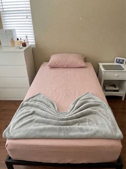 Twin Bed Frame & Mattress – $80