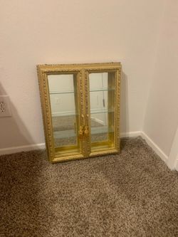 Italian Gold Mirrored Curio Wall Cabinet