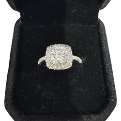 Stunning 2 Carat Moissanite Halo Engagement Ring