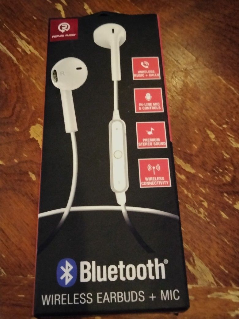 Replay Audio Bluetooth Earbuds+Mic Model: RPA-BTEB22 WHITE COLOR FOR ONLY $6