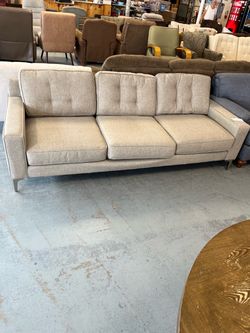 Tan grey modern style couch (in store)