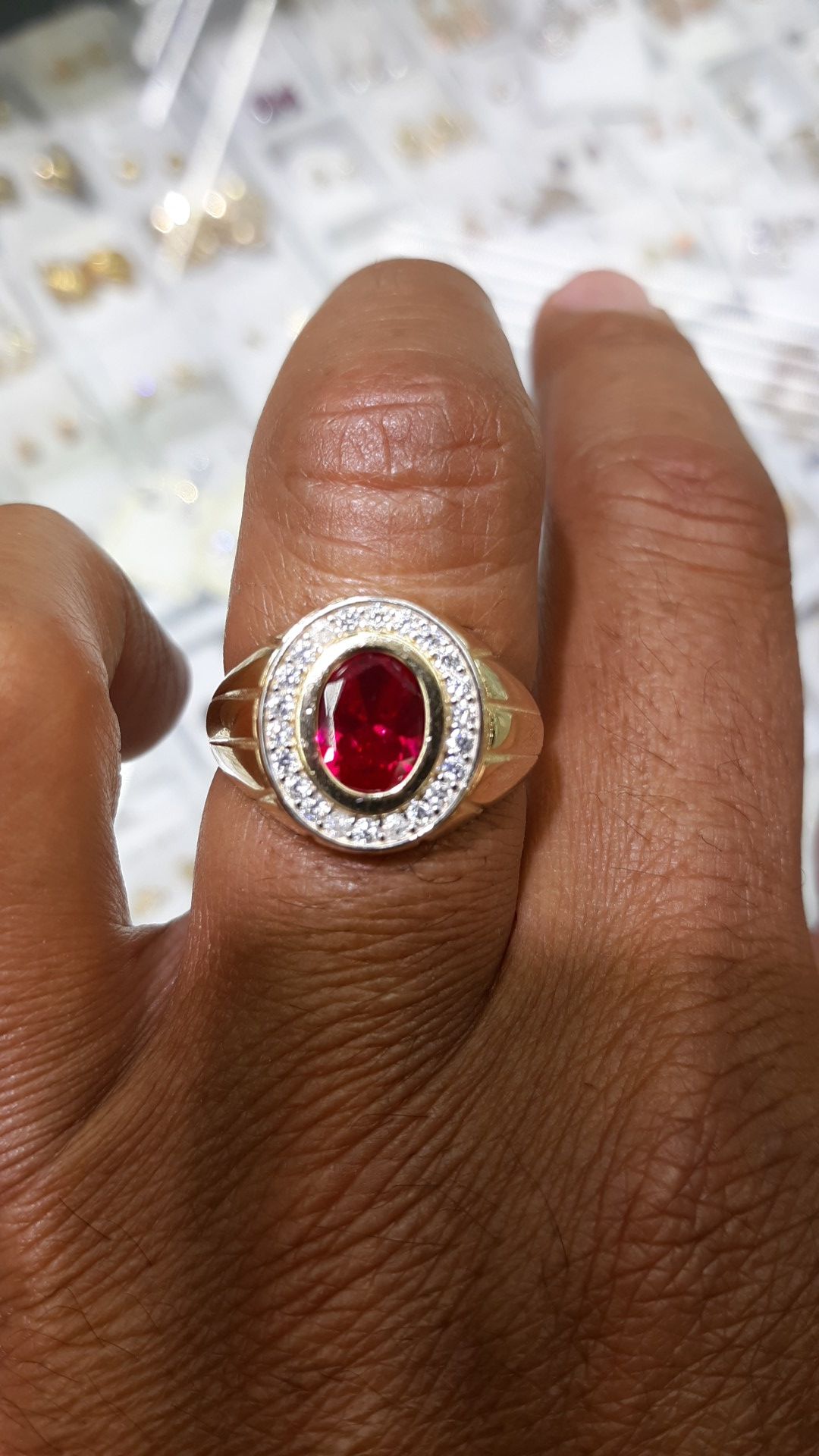 14k gold cz stones 7 grams