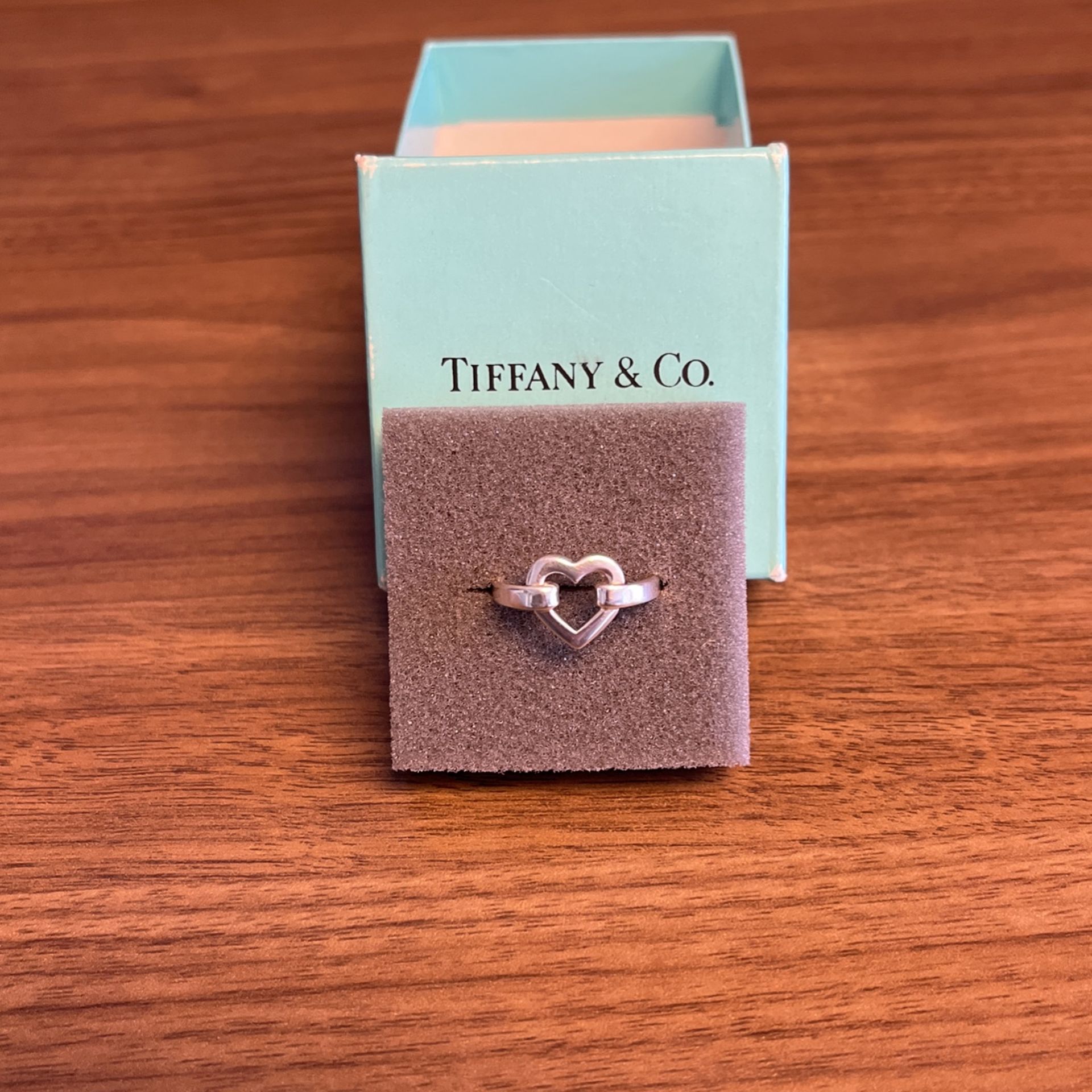 Tiffany & Co Open Heart Buckle Ring Size 6.5
