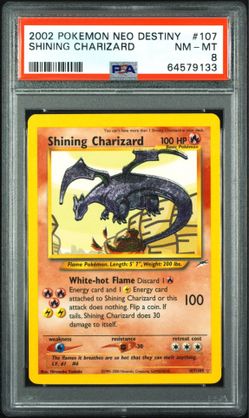 2002 POKEMON NEO DESTINY SHINING CHARIZARD PSA 8