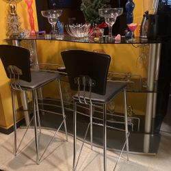 Stainless Steel / Glass Bar N  Dining Room Table 
