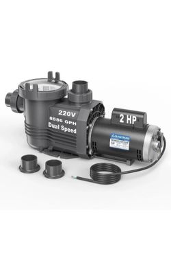 Aquastrong Pspad200-Hv Riptide Series 2 HP In/Above Ground Pool Pump, 220V Dual