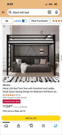 Twin loft bed frame
