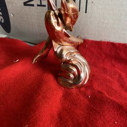 5 Inch Copper Plated Alabaster Greek Dolphins Statue Imported From Greece (4 available)