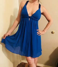 Royal Blue Party Dress - Hand Beaded $50