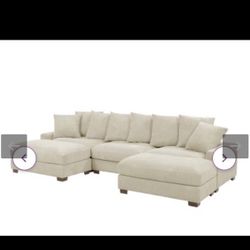 5 Piece Corduroy Over Sized Comfy Sectional New In Box