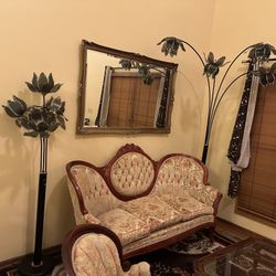 Flower Floor Lamp Pair 