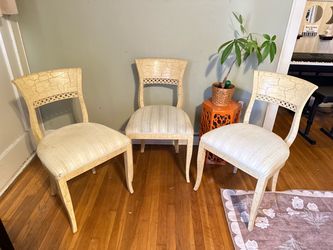 Set of 3 Crackle Finish Side Chairs $45