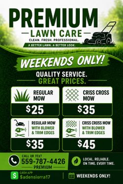Grass looking long text my number and schedule a time