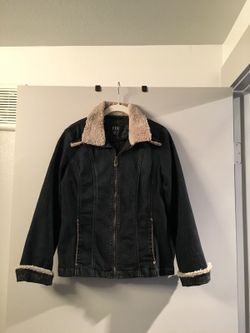 Size small jean jacket with shearling accents