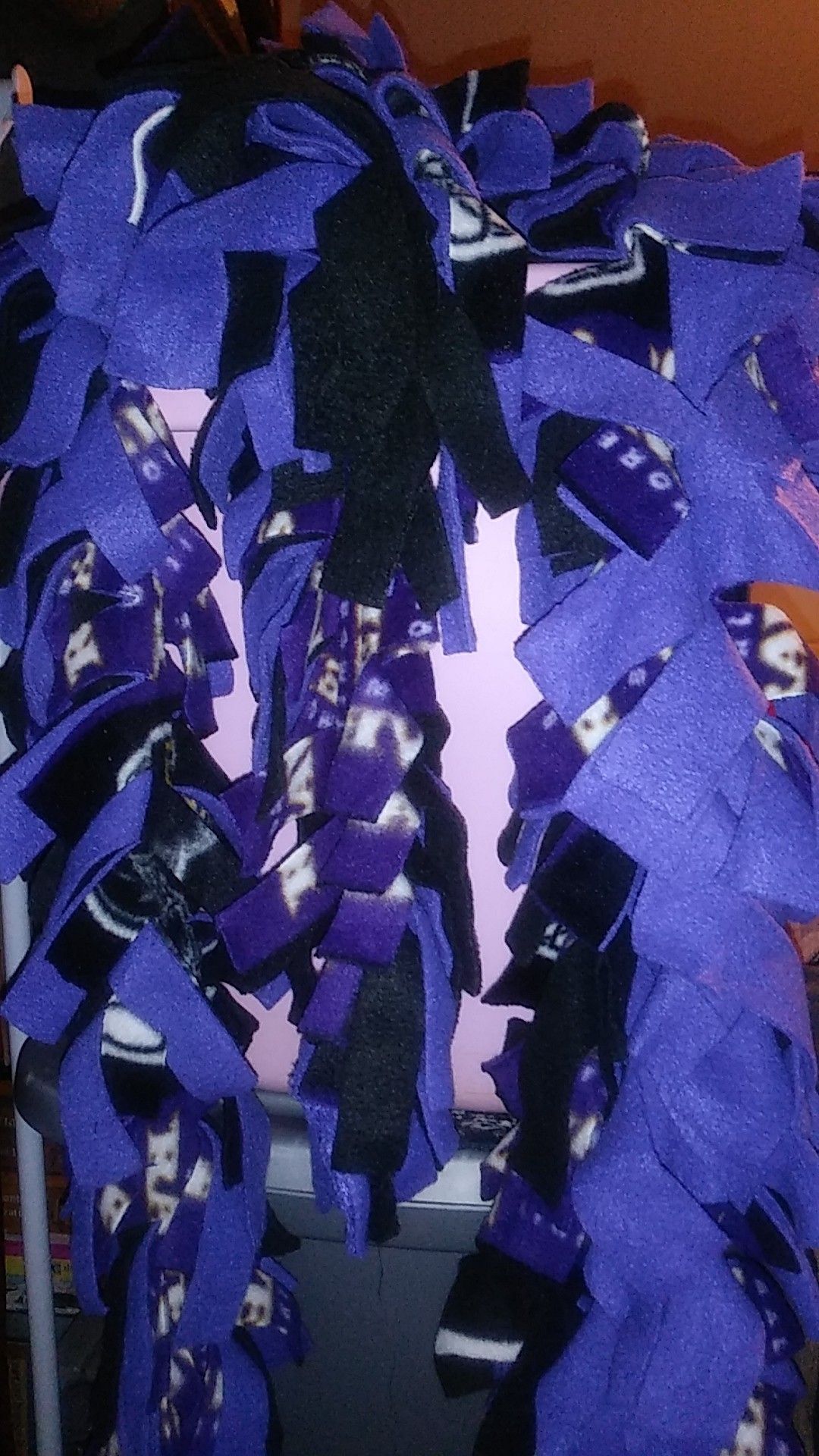 Hand Sewn Raven Fleece Scarfs