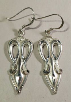 Vintage 80s Sterling Silver Earrings 925, 5.66g