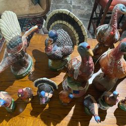 13 Large And 7 Small Vintage Wild Turkey Whiskey Decanters/Bottles - Excellent Condition