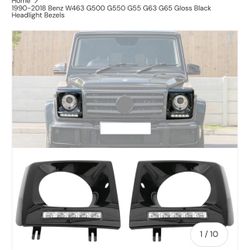 1(contact info removed) Benz W463 G500 G550 G55 G63 G65 Gloss Black Headlight Bezels  