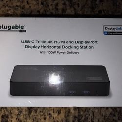 Plugable USB C Triple Display Docking Station with Laptop Charging, for Thunderbolt, USB4, or USB-C Systems, Compatible with Windows, macOS, ChromeOS 