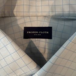 Proper Cloth Light Blue Plaid Dress Shirt