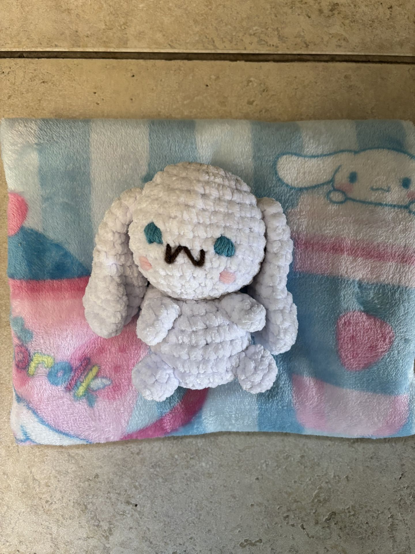 Handmade Cinnamonroll Plush and Small Blanket