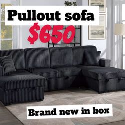 3-Piece Convertible Sectional Sleeper Sofa & 2 Chaise Storage