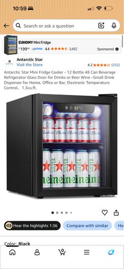 Antarctic Star Mini Fridge Cooler 1.3cu.ft.