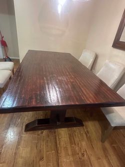 Real wood matching table and bench