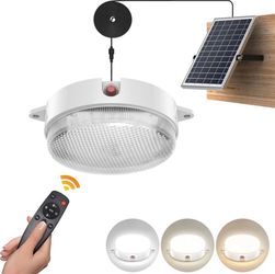 UPONUN Solar Ceiling Light, Waterproof Dimmable 6000K/4000K/3200K Solar Shed Light with On Off Switch & Remote Control Solar Lights Outdoor & Indoor S
