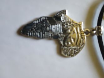 Egyptian Symbol Necklace With Black Cord.