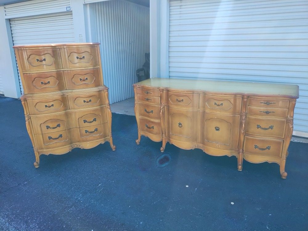 Antique Dresser And Chest Set