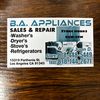 B.A. Appliances Sales&repairs 